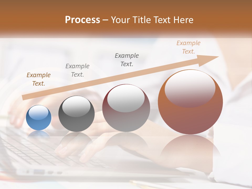 Woman Working At Laptop PowerPoint Template