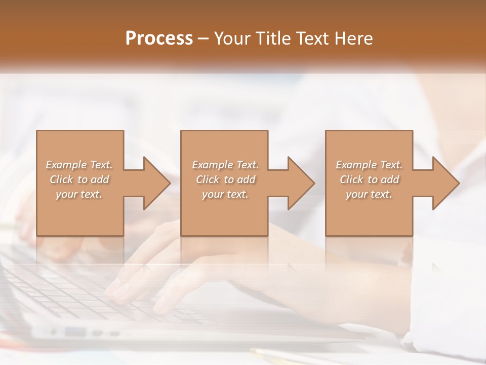 Woman Working At Laptop PowerPoint Template