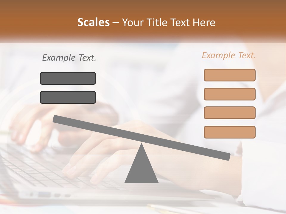 Woman Working At Laptop PowerPoint Template