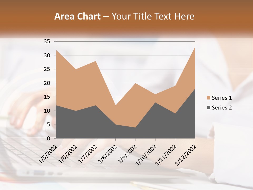 Woman Working At Laptop PowerPoint Template