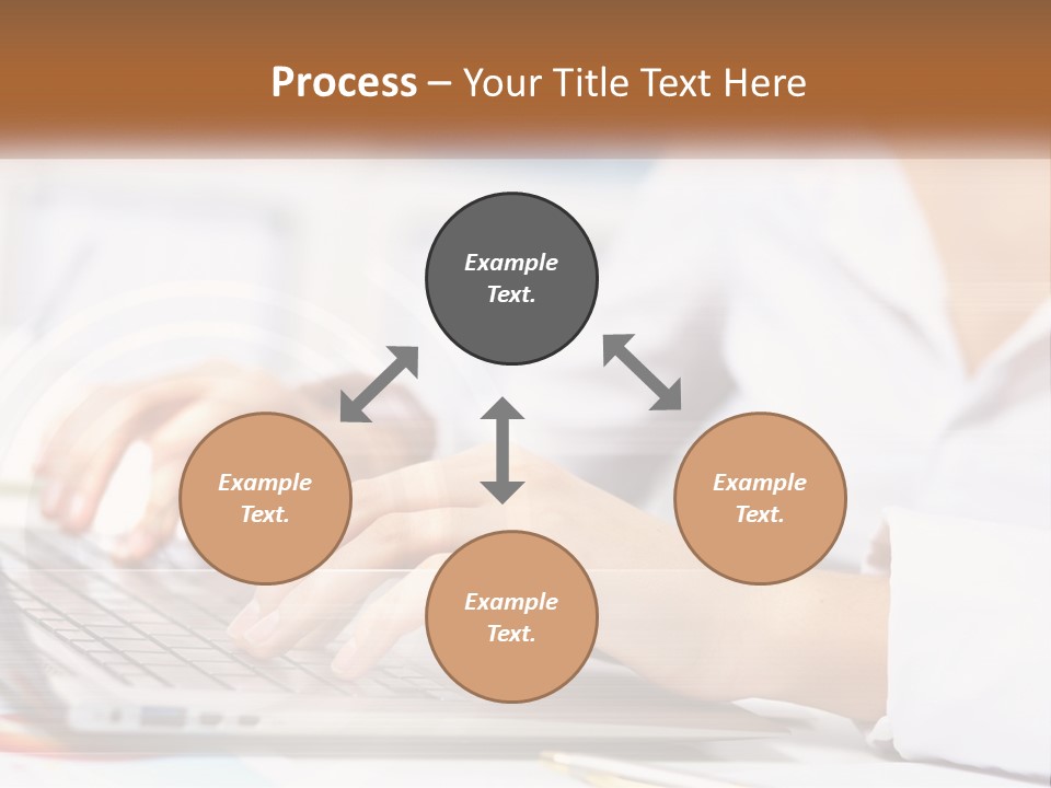 Woman Working At Laptop PowerPoint Template