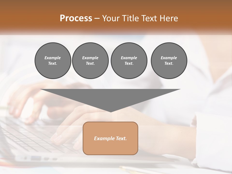 Woman Working At Laptop PowerPoint Template
