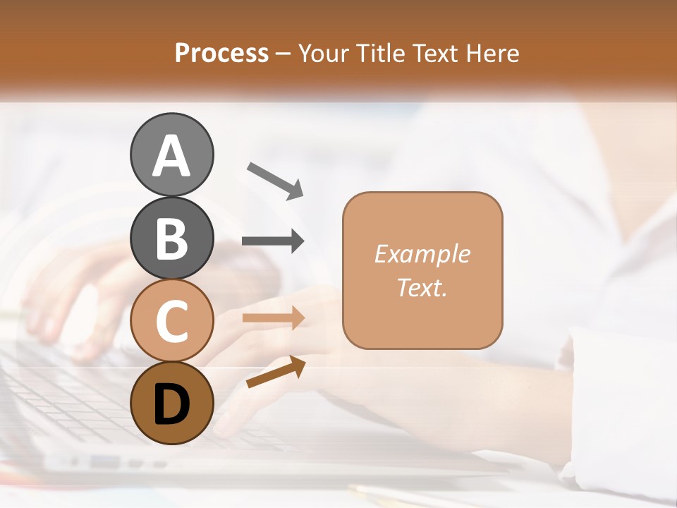 Woman Working At Laptop PowerPoint Template