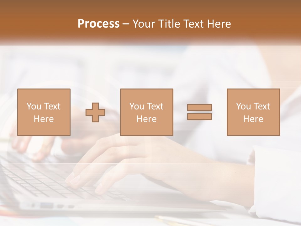 Woman Working At Laptop PowerPoint Template
