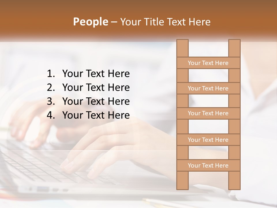 Woman Working At Laptop PowerPoint Template