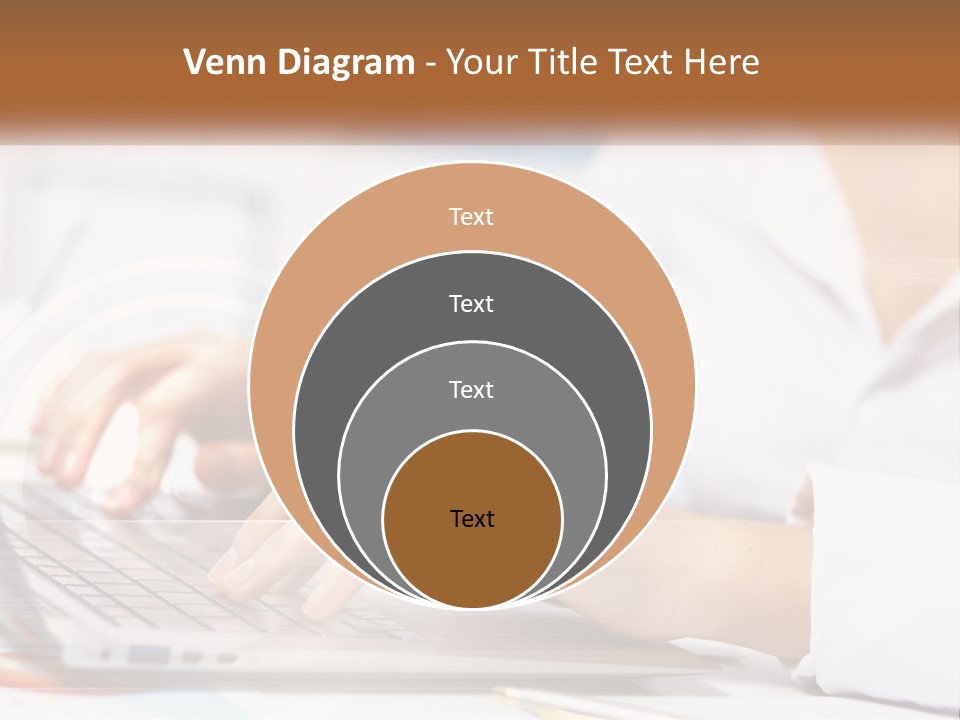 Woman Working At Laptop PowerPoint Template