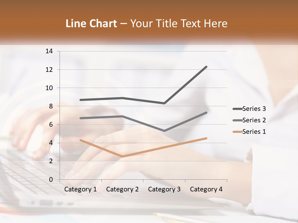 Woman Working At Laptop PowerPoint Template
