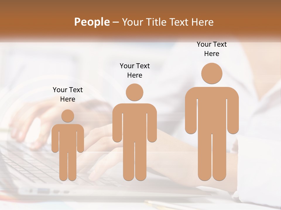 Woman Working At Laptop PowerPoint Template