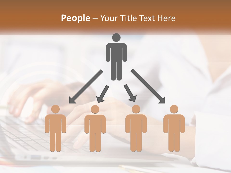 Woman Working At Laptop PowerPoint Template