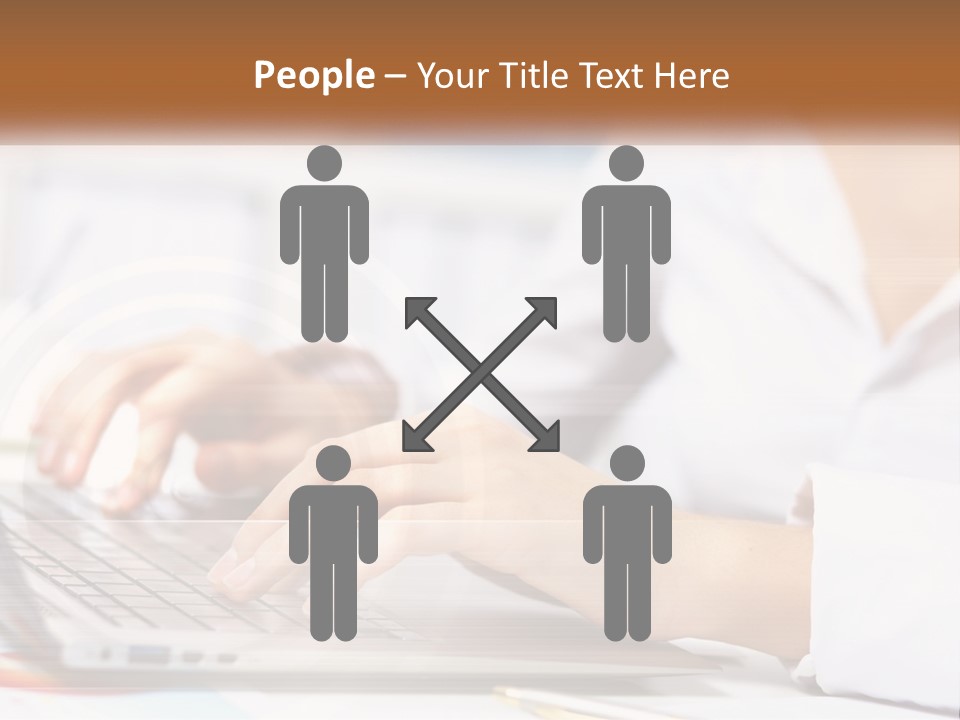 Woman Working At Laptop PowerPoint Template