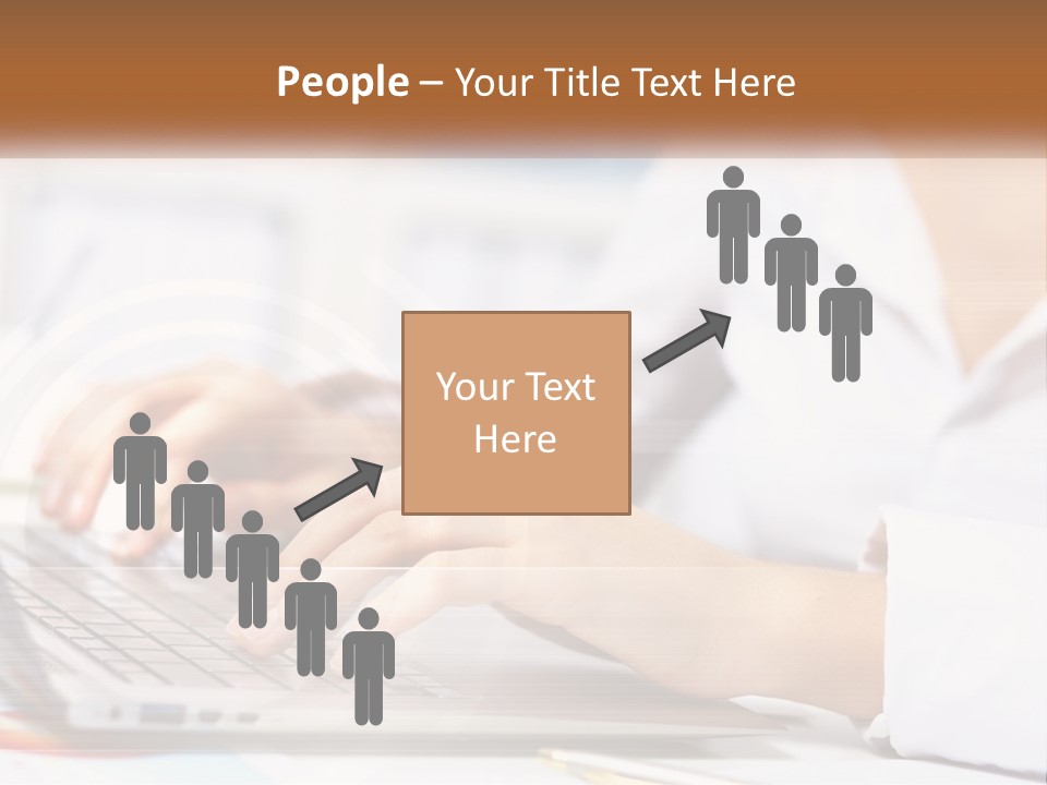 Woman Working At Laptop PowerPoint Template