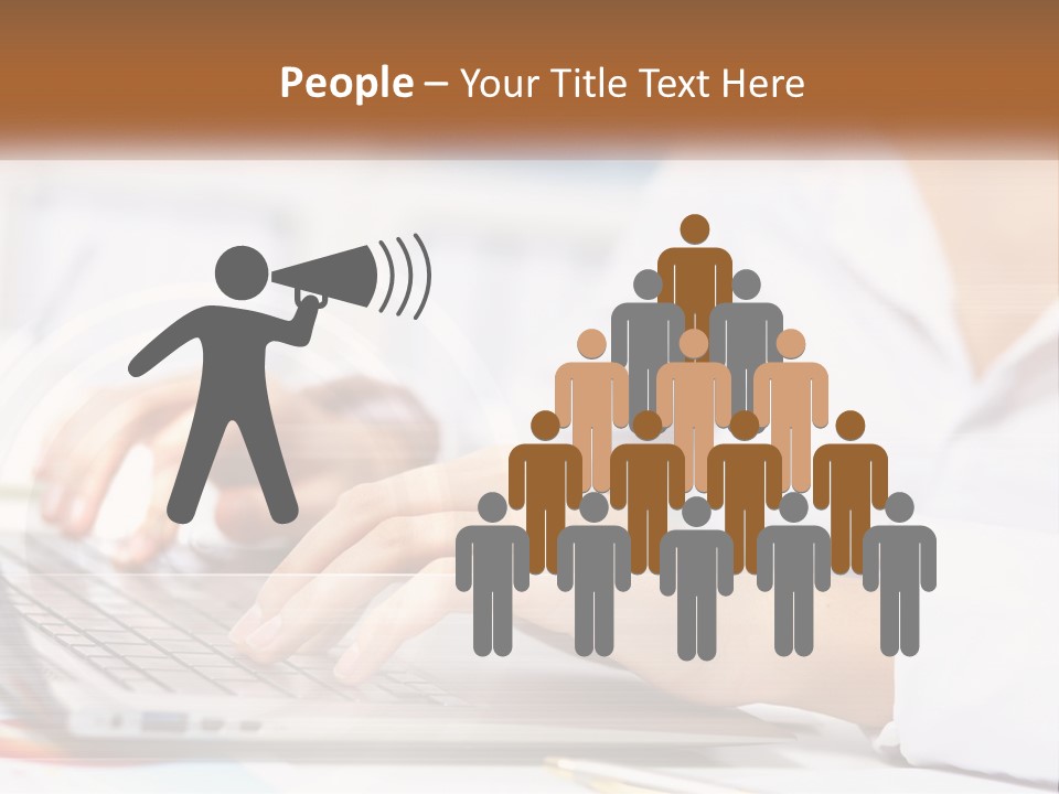 Woman Working At Laptop PowerPoint Template