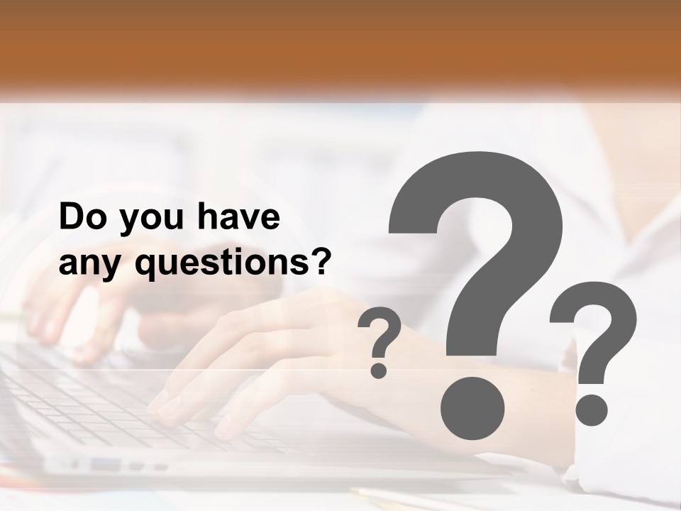 Woman Working At Laptop PowerPoint Template