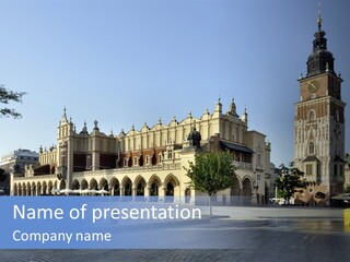 Kraków Hall, Poland PowerPoint Template