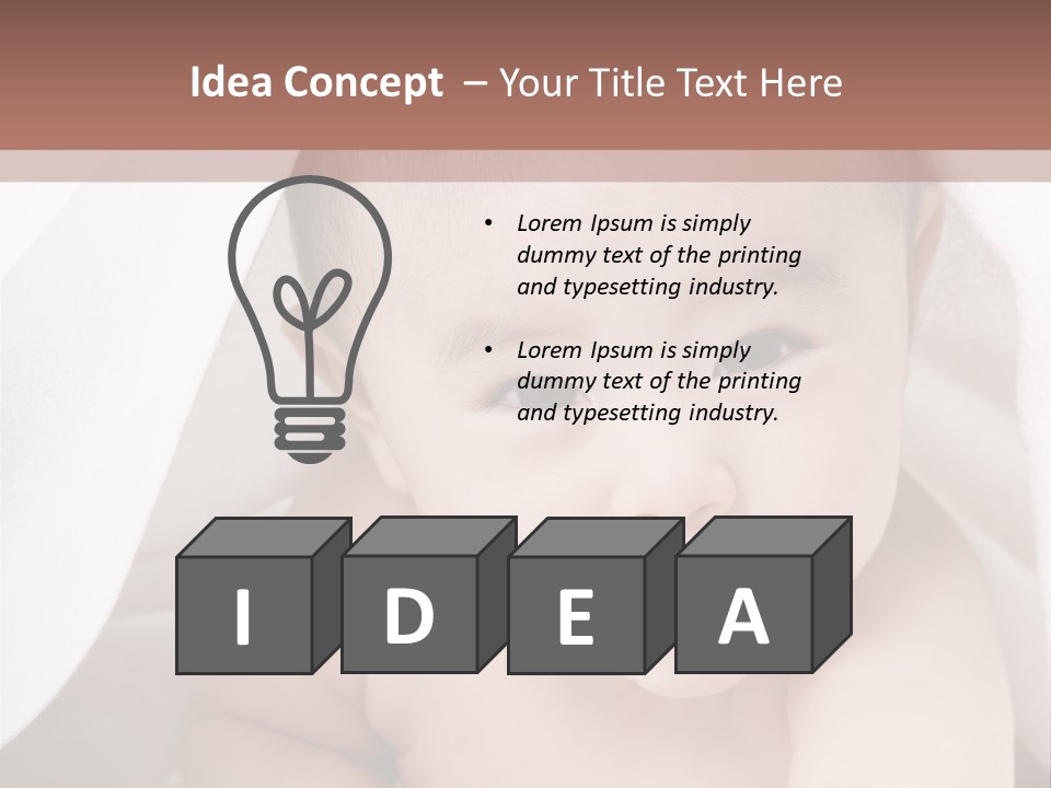 Baby Under The Covers PowerPoint Template