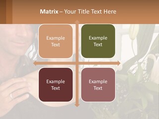 Man And Woman With Flowers PowerPoint Template