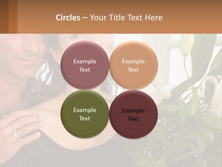 Man And Woman With Flowers PowerPoint Template