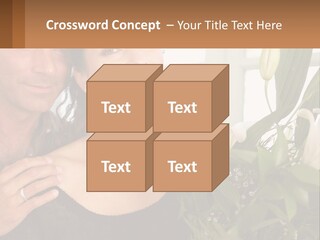Man And Woman With Flowers PowerPoint Template