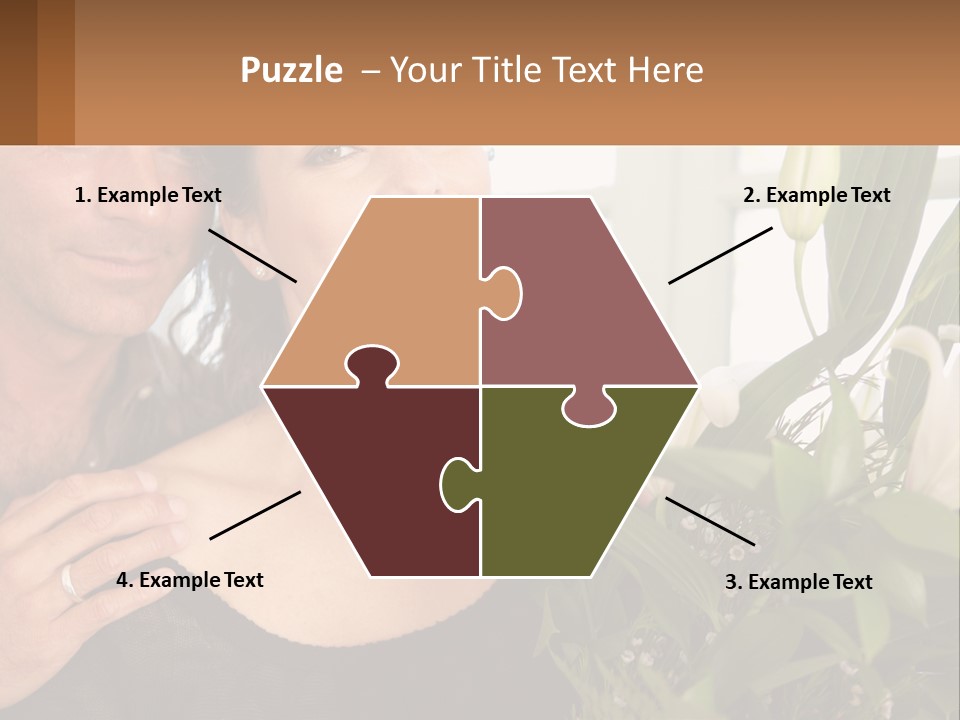 Man And Woman With Flowers PowerPoint Template