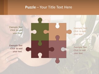 Man And Woman With Flowers PowerPoint Template