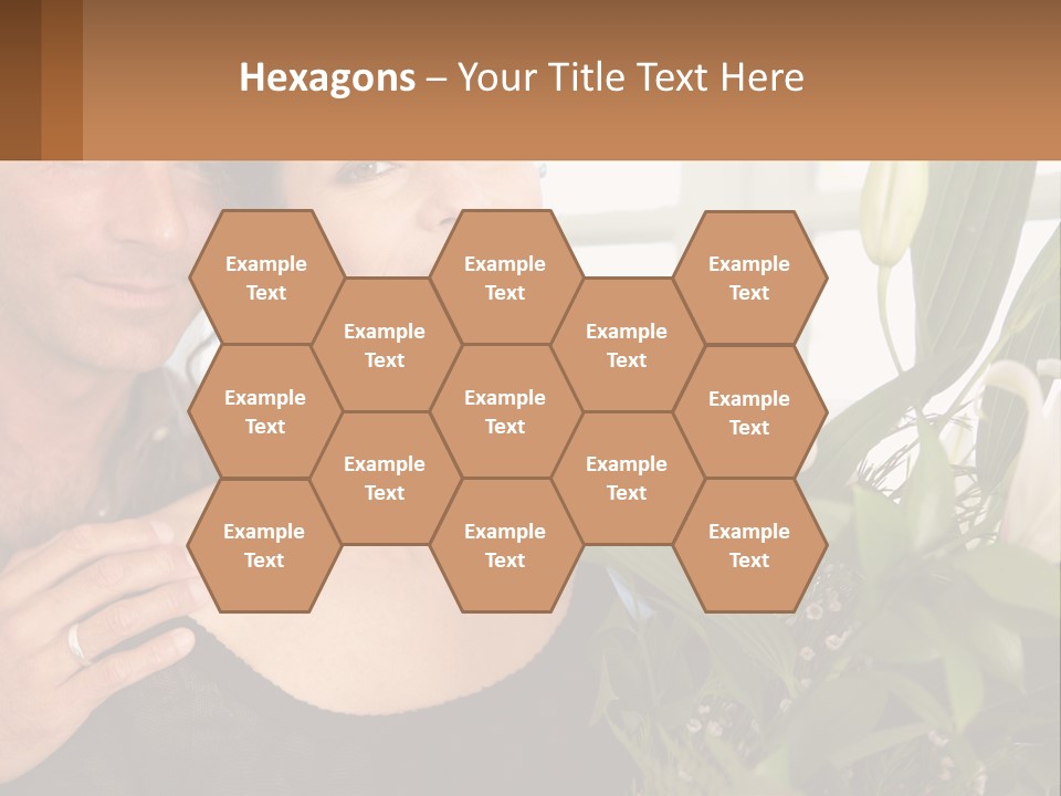 Man And Woman With Flowers PowerPoint Template