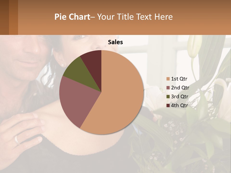 Man And Woman With Flowers PowerPoint Template