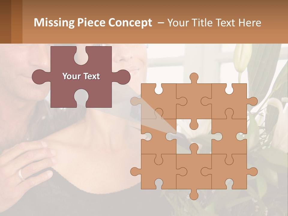 Man And Woman With Flowers PowerPoint Template