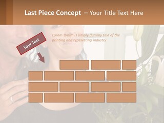 Man And Woman With Flowers PowerPoint Template