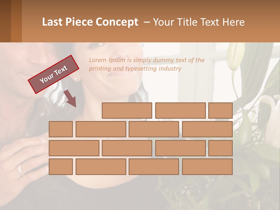 Man And Woman With Flowers PowerPoint Template