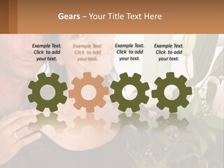 Man And Woman With Flowers PowerPoint Template