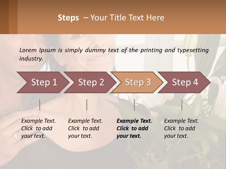 Man And Woman With Flowers PowerPoint Template