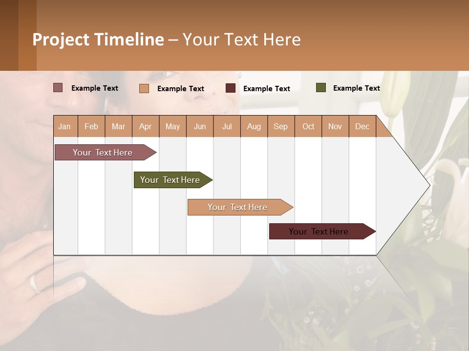 Man And Woman With Flowers PowerPoint Template