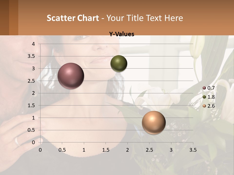 Man And Woman With Flowers PowerPoint Template