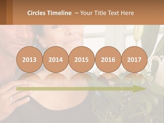 Man And Woman With Flowers PowerPoint Template