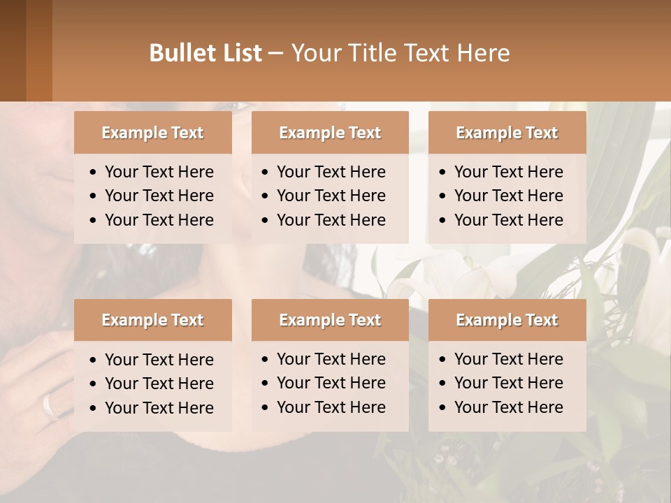 Man And Woman With Flowers PowerPoint Template