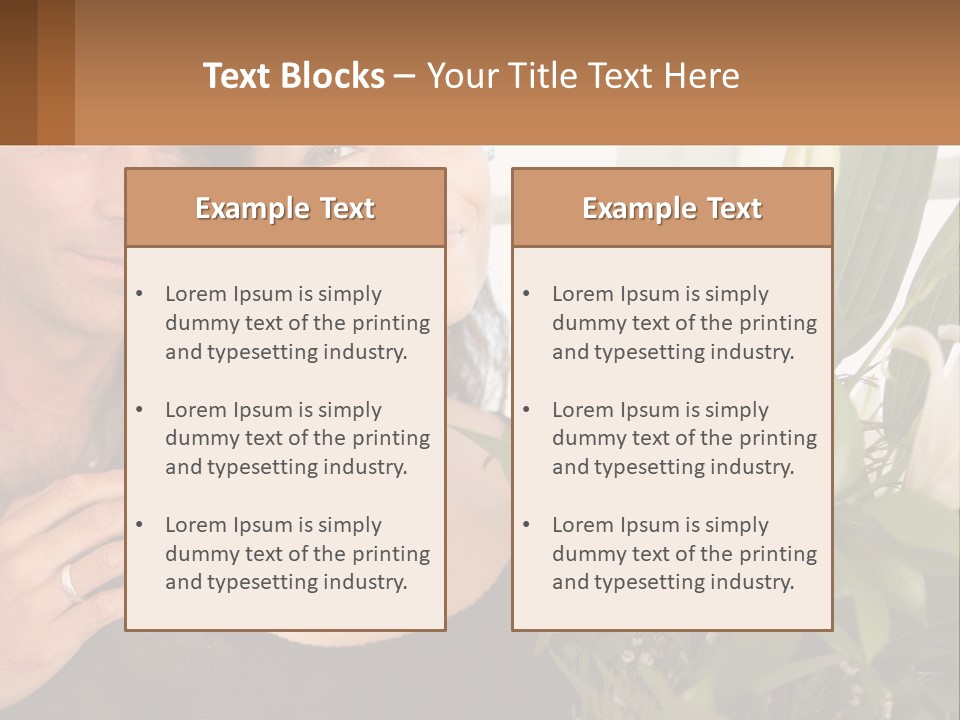 Man And Woman With Flowers PowerPoint Template