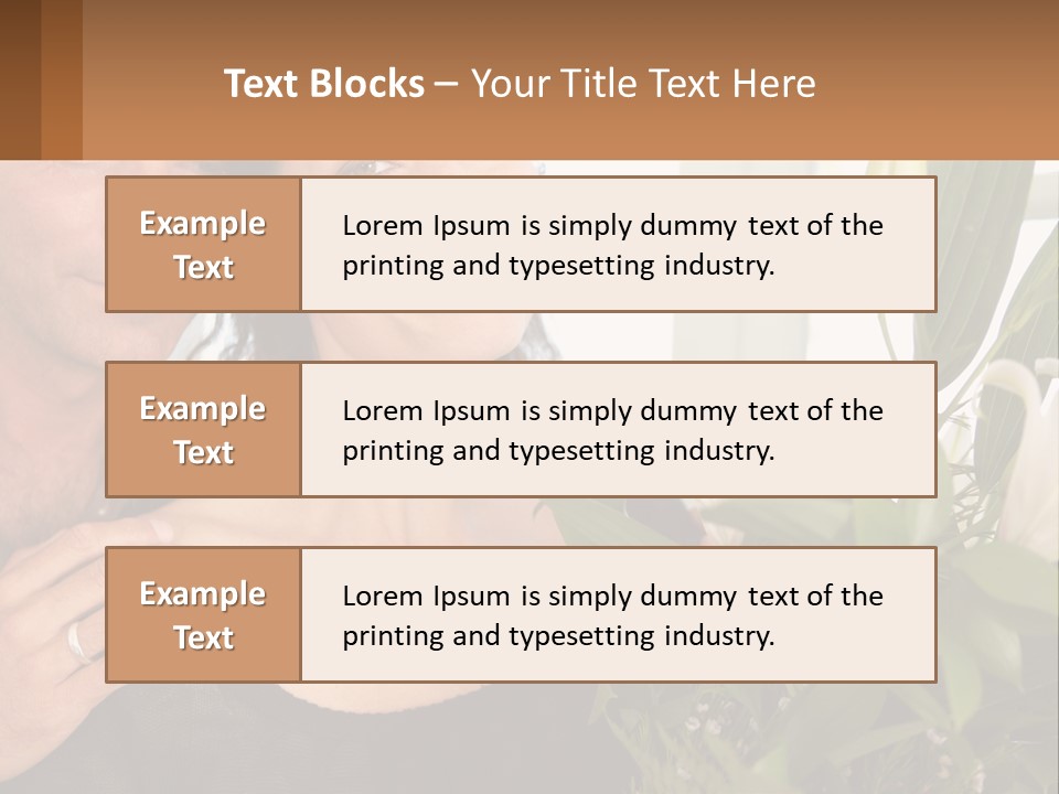 Man And Woman With Flowers PowerPoint Template