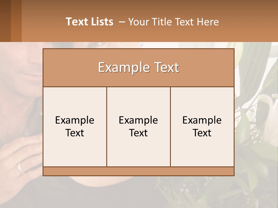 Man And Woman With Flowers PowerPoint Template