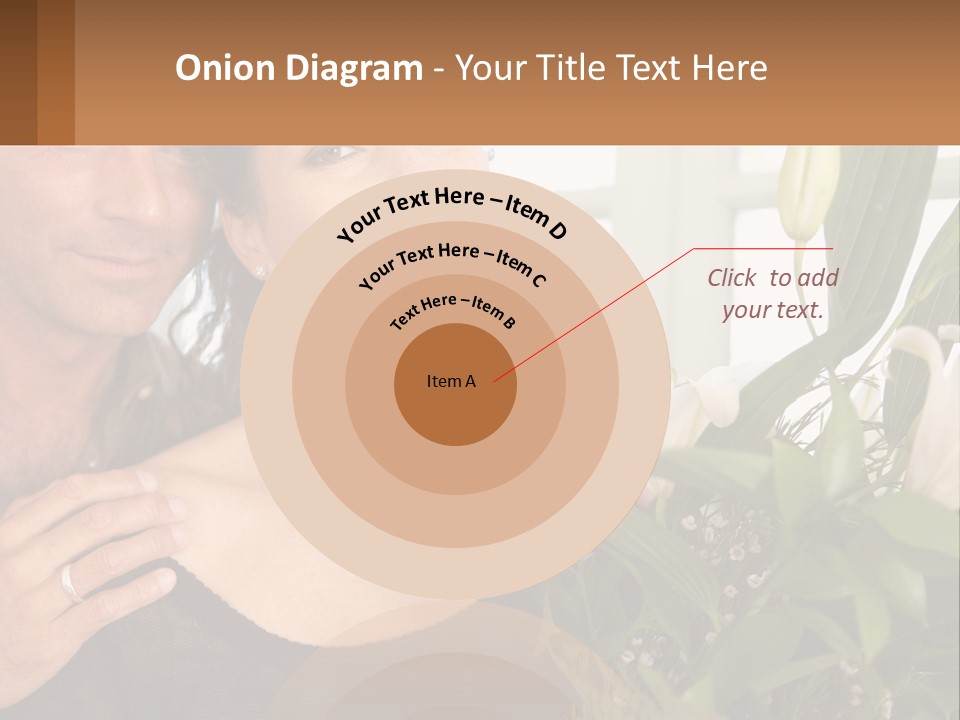 Man And Woman With Flowers PowerPoint Template