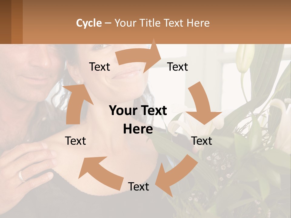 Man And Woman With Flowers PowerPoint Template