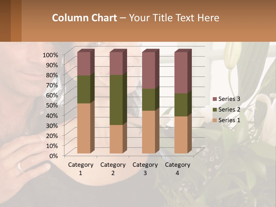 Man And Woman With Flowers PowerPoint Template