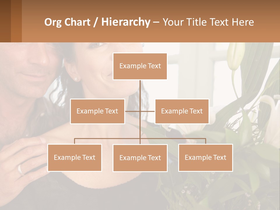 Man And Woman With Flowers PowerPoint Template