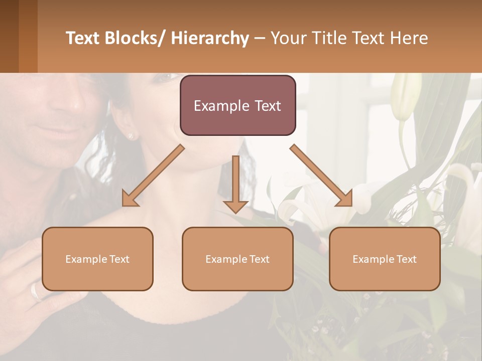 Man And Woman With Flowers PowerPoint Template