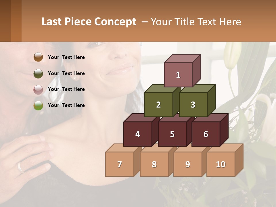 Man And Woman With Flowers PowerPoint Template