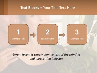 Man And Woman With Flowers PowerPoint Template