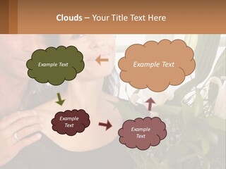 Man And Woman With Flowers PowerPoint Template