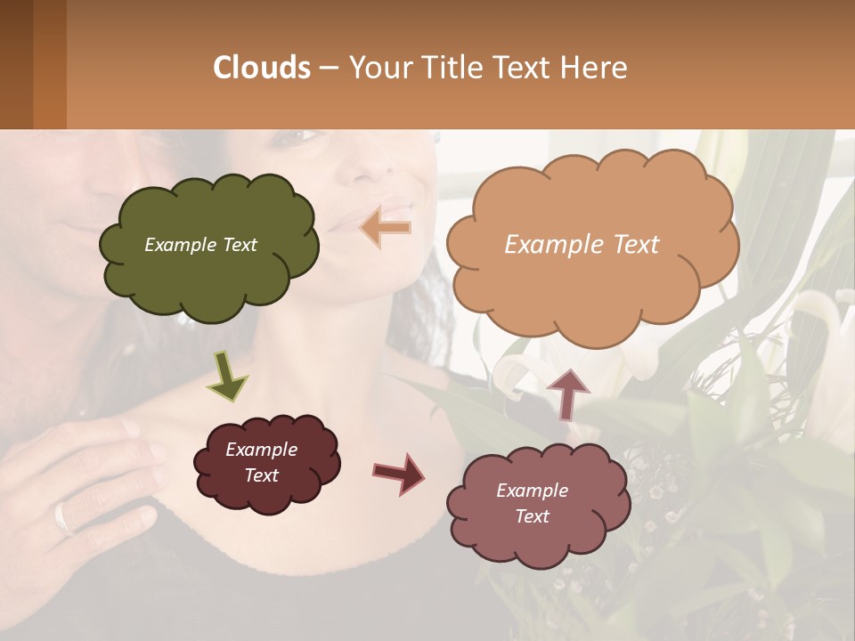 Man And Woman With Flowers PowerPoint Template