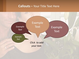 Man And Woman With Flowers PowerPoint Template
