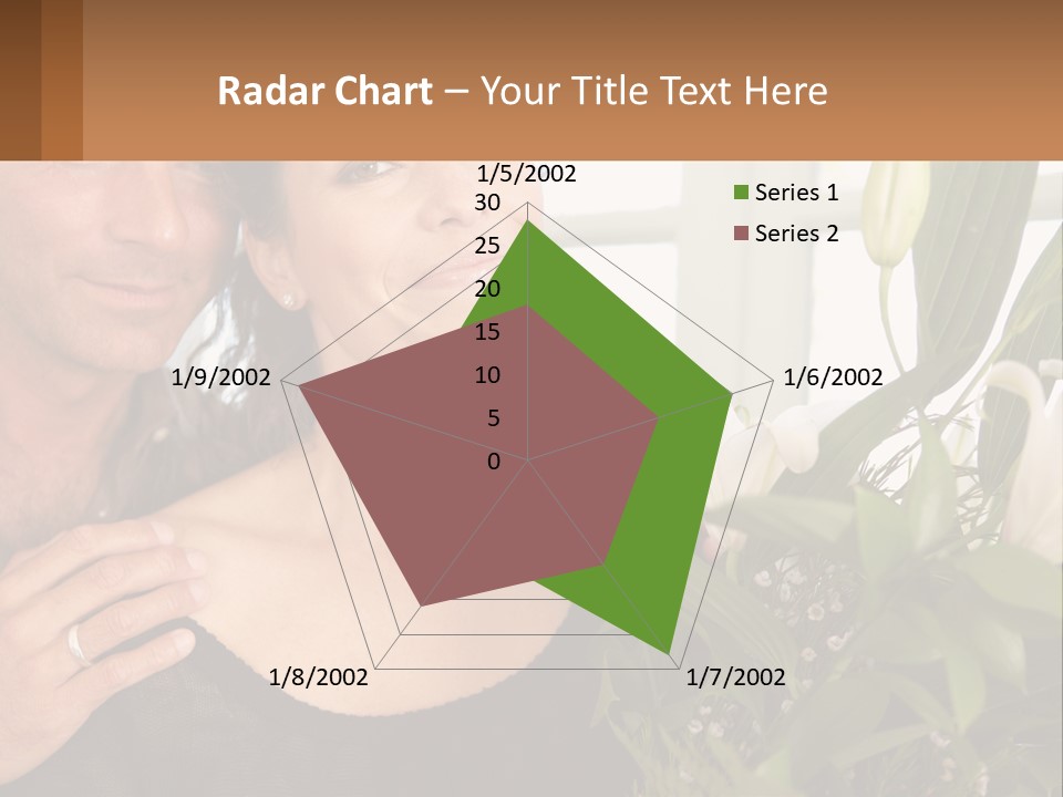 Man And Woman With Flowers PowerPoint Template