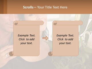 Man And Woman With Flowers PowerPoint Template